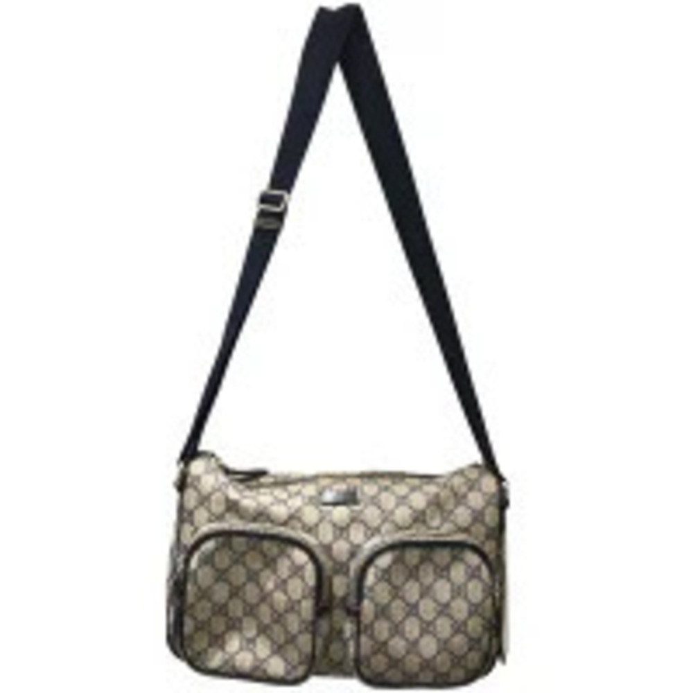 Gucci Crossbody GG Blue Shoulder Bag Logo Supreme Beige Navy Canvas - Picture 4 of 13
